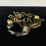 Vintage Little Nemo Flower Rhinestone Faux Pearl Brooch Pin