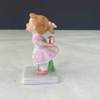 Vintage Girl Waiting For Kiss Figurine