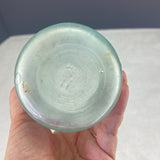 Vintage Mellins Food Embossed Green Glass Round Bottle