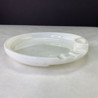 Vintage MCM Milk Glass Ashtray with Lighter Insert