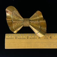 Vintage Brass Bow Brooch Pin