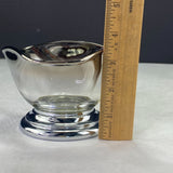 Vintage Silver Fade Glass 3 Side Snack Dip Bowl Chrome Base