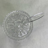 Vintage Cut Glass Circle Cross Condiment Jar with Spoon