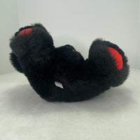 Dandee Black Teddy Bear Plush Red Heart Feet Bow