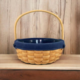 Taskets Renaissance Woven Wood Basket Plastic Liner Handle