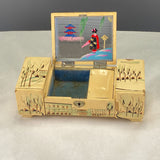 Vintage Music Jewelry Box Hand Painted Lacquer Wood Japan