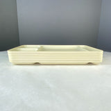 Vintage Tupperware 1535-5 Divided Camping Lap Lunch Trays Almond Set of 5