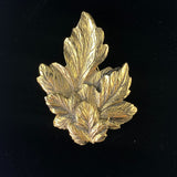 Vintage Joan's Collectibles Autumn Fall Leaf Gold Tone Metal Brooch Pin