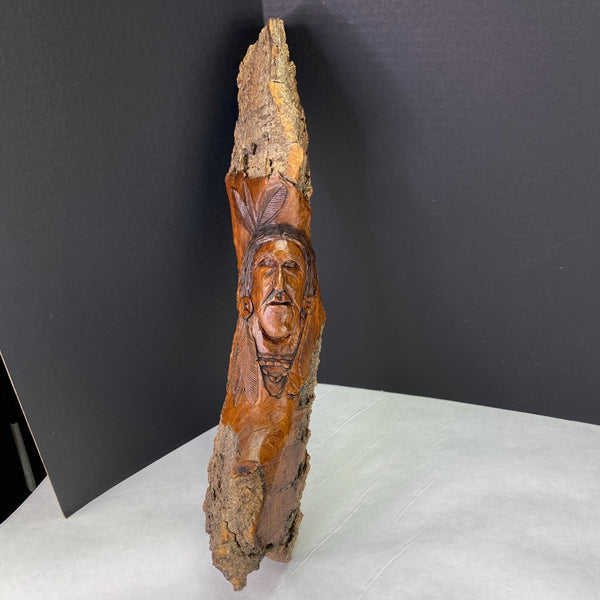 Vintage Hand Carved Tree Spirit Wood Sculpture Wall Decor Don Rezac Nebraska