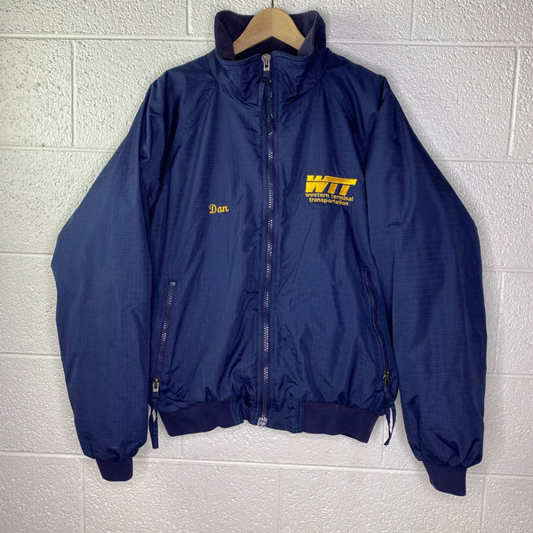 Vintage WTT Western Terminal Transportation Nebraska Advertising Jacket XL