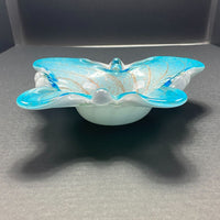 Vintage Fratelli Toso Murano Art Glass Aventurine Butterfly Bowl