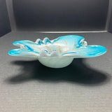 Vintage Fratelli Toso Murano Art Glass Aventurine Butterfly Bowl