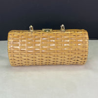 Vintage Basket Weave Barrel Hand Bag Purse