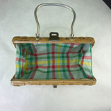 Vintage Basket Weave Barrel Hand Bag Purse