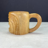 Vintage Carved Wood Tropical Tiki Head Face Cup Mug