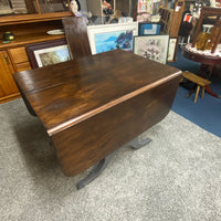 Vintage Large Drop Leaf Dining Room Wood Table