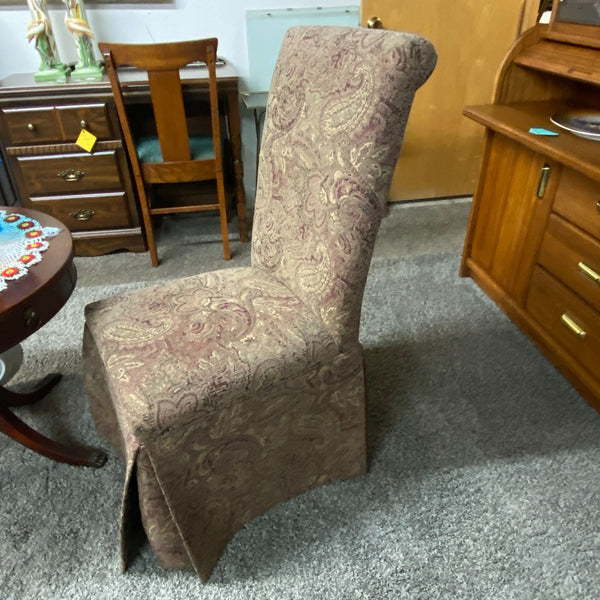 Paisley High-Back Upholstered Chair With Skirted Bottom