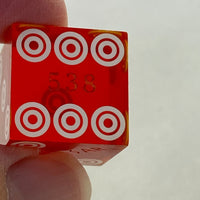 Vintage Casino Dice Bullseye Red Translucent Lot of 3 Sets