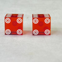 Vintage Casino Dice Bullseye Red Translucent Lot of 3 Sets