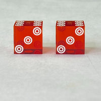 Vintage Casino Dice Bullseye Red Translucent Lot of 3 Sets