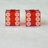 Vintage Casino Dice Bullseye Red Translucent Lot of 3 Sets