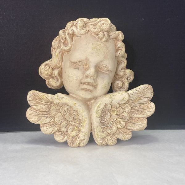 Angel Head and Wings Plaster Wall Décor